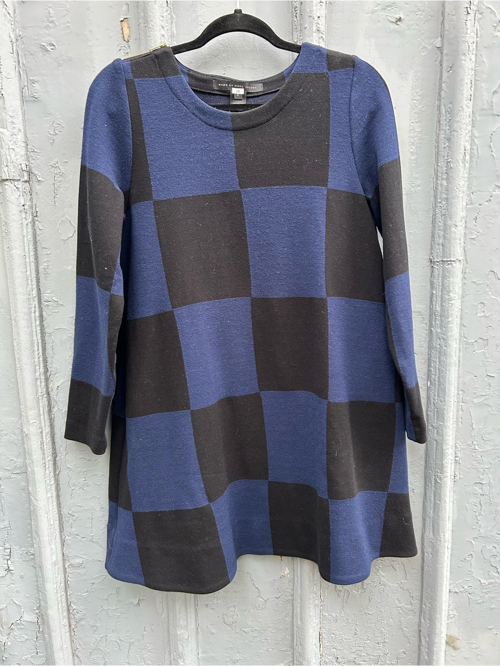 Marc by Marc Jacob’s Blue Black A Frame wool Dress, size L