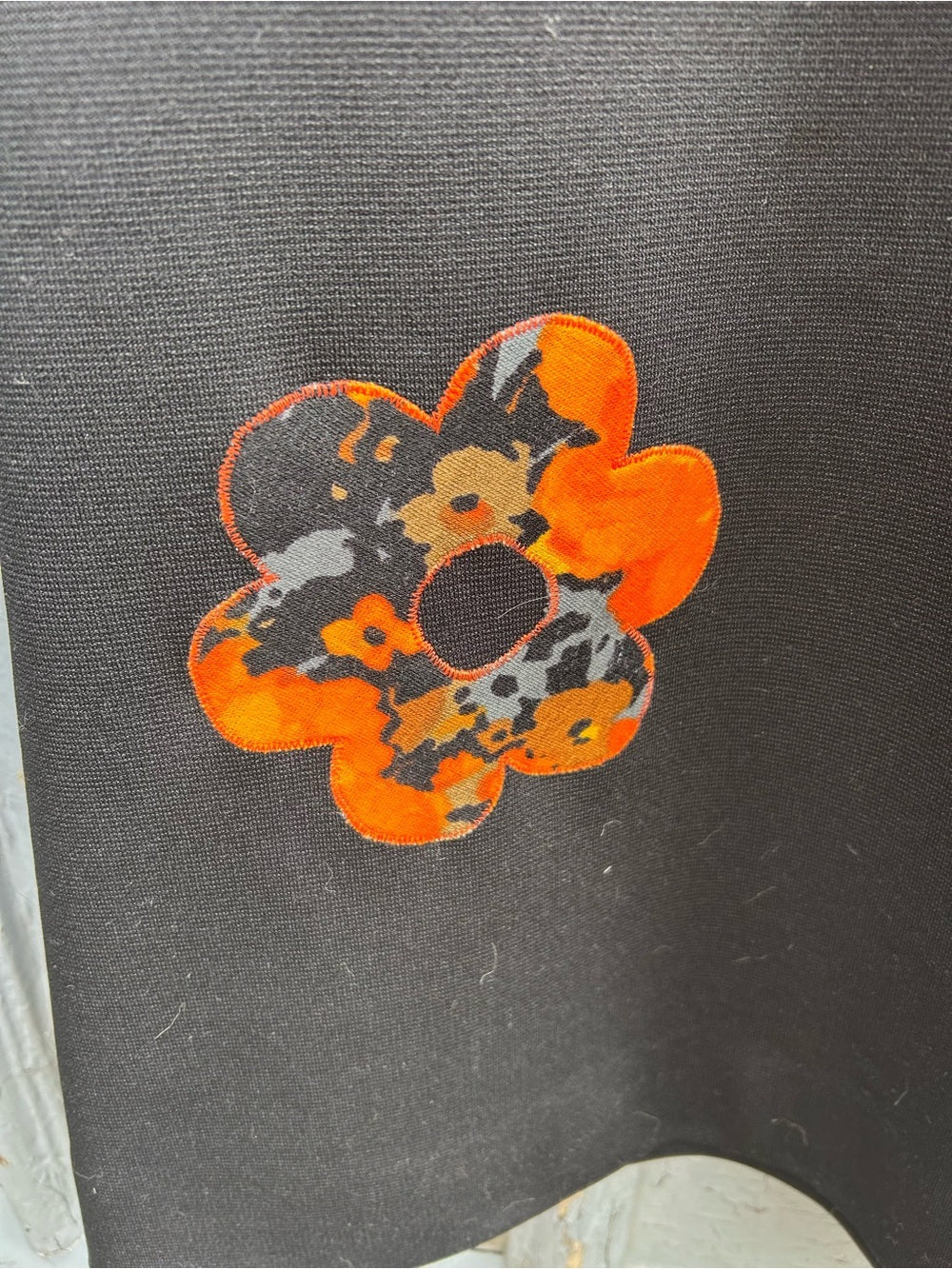 Vintage Gina Rinaldi Black Orange dress, vintage “10” (modern 6)