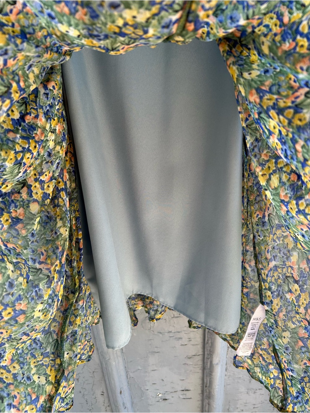 M&S Floral V-Neck Mini Relaxed Smock Dress, size UK 12 (US8)