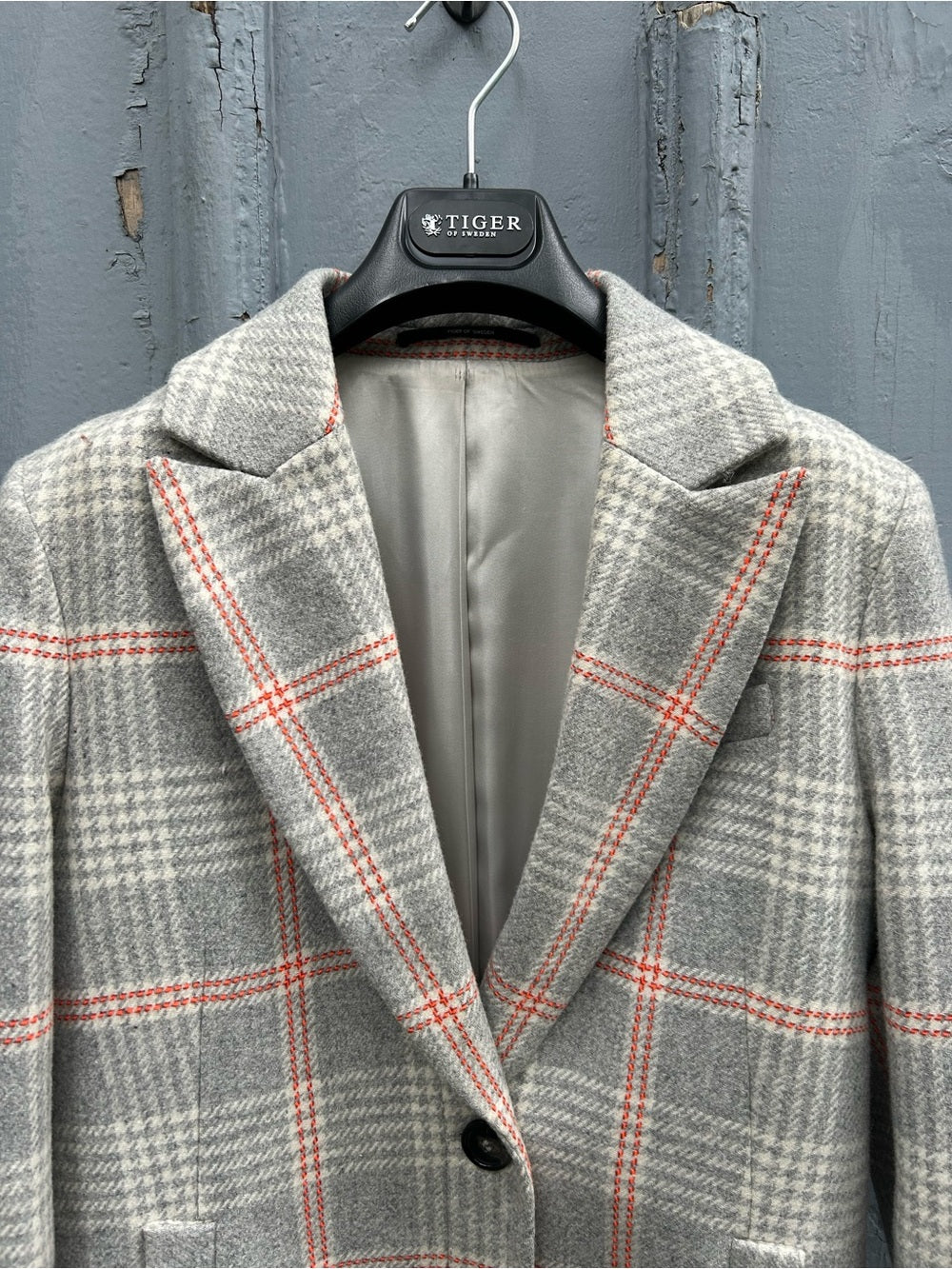 Tiger of Sweden Aloe Grey Plaid Wool Jacket, size 34 (approx US 6)
