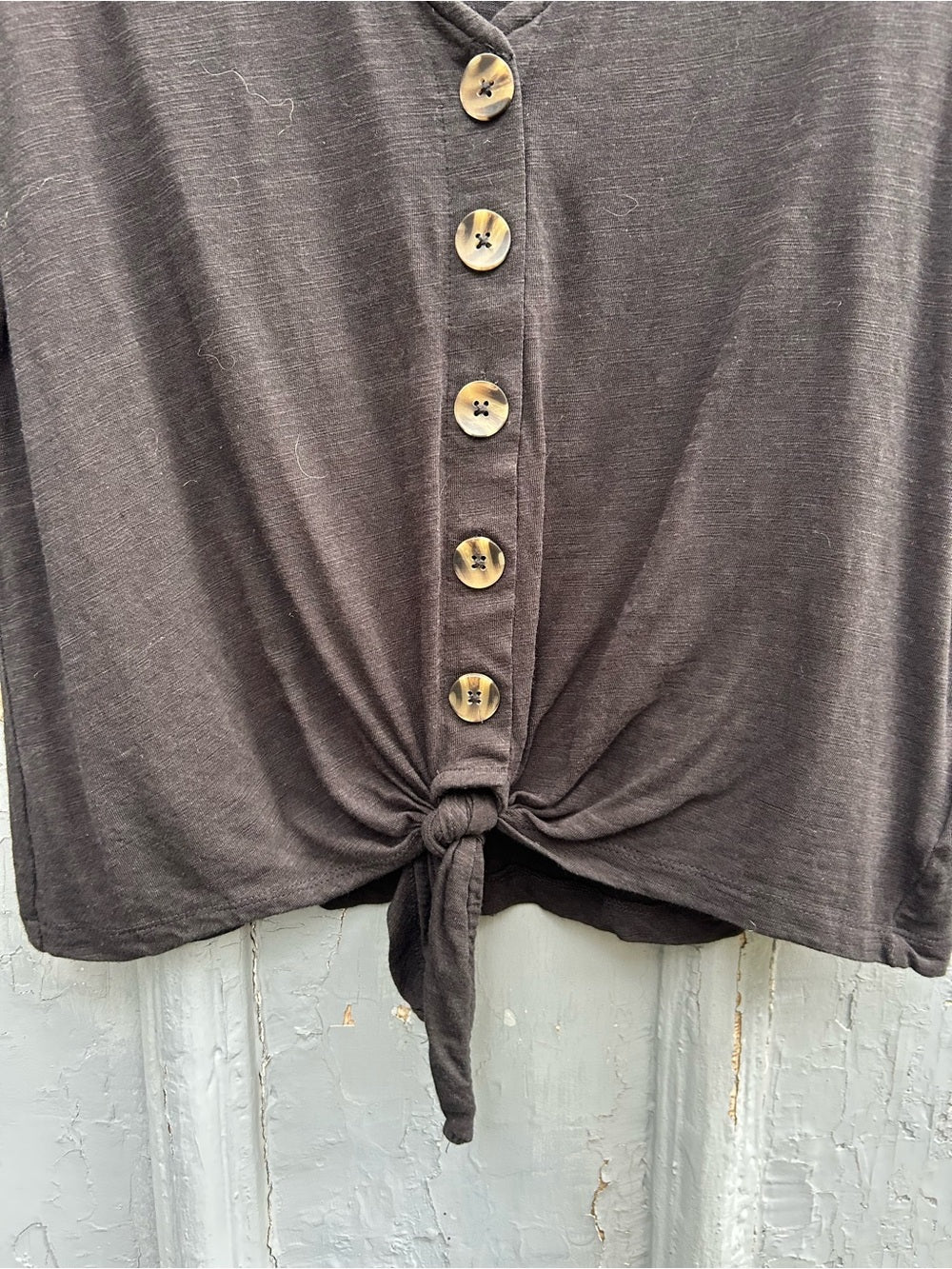 Sanctuary Black Button front v neck, size S