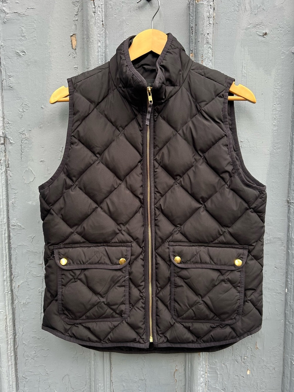 J Crew Black Excursion Quilted Vest, size M