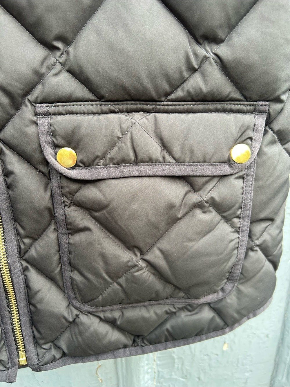 J Crew Black Excursion Quilted Vest, size M