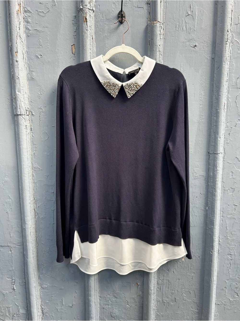 Ted Baker Liaylo Gem collared Sweater shirt, size “4”
