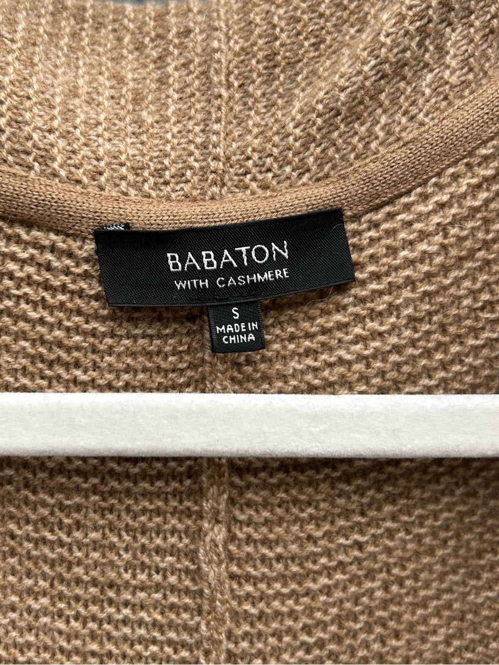Babaton Camel open front cashmere blend Cardigan, size S