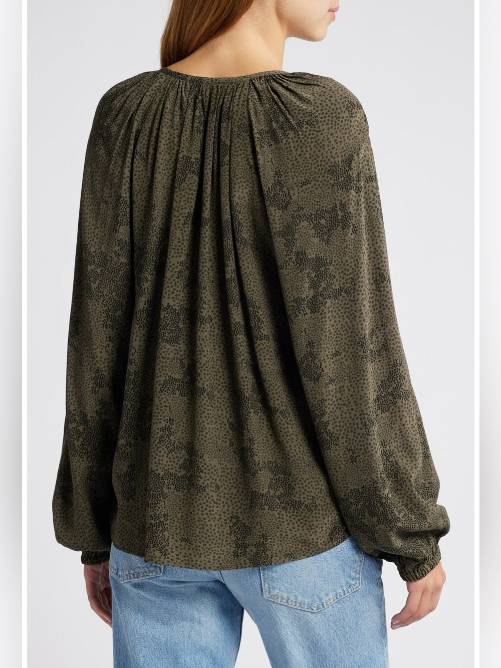 Rails Olive Indi Animal print blouse, size Large