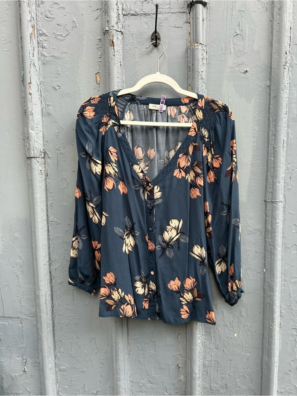 Lovestitch Blue floral blouse, size L
