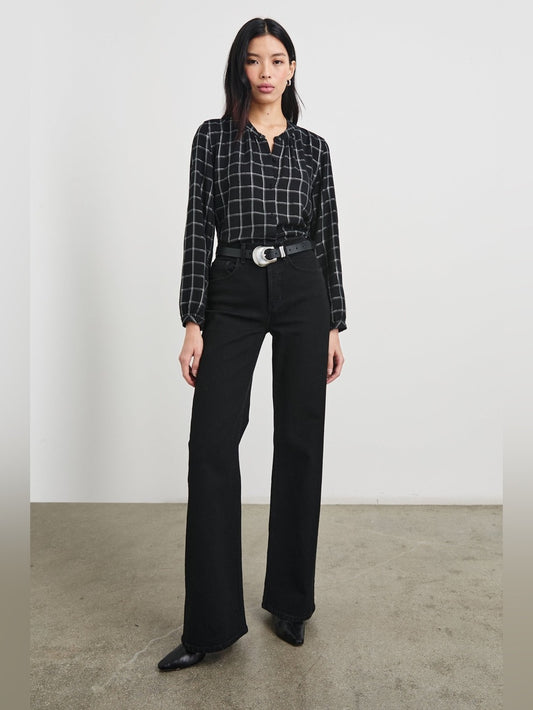 Rails Eloise windowpane plaid button down, size L,