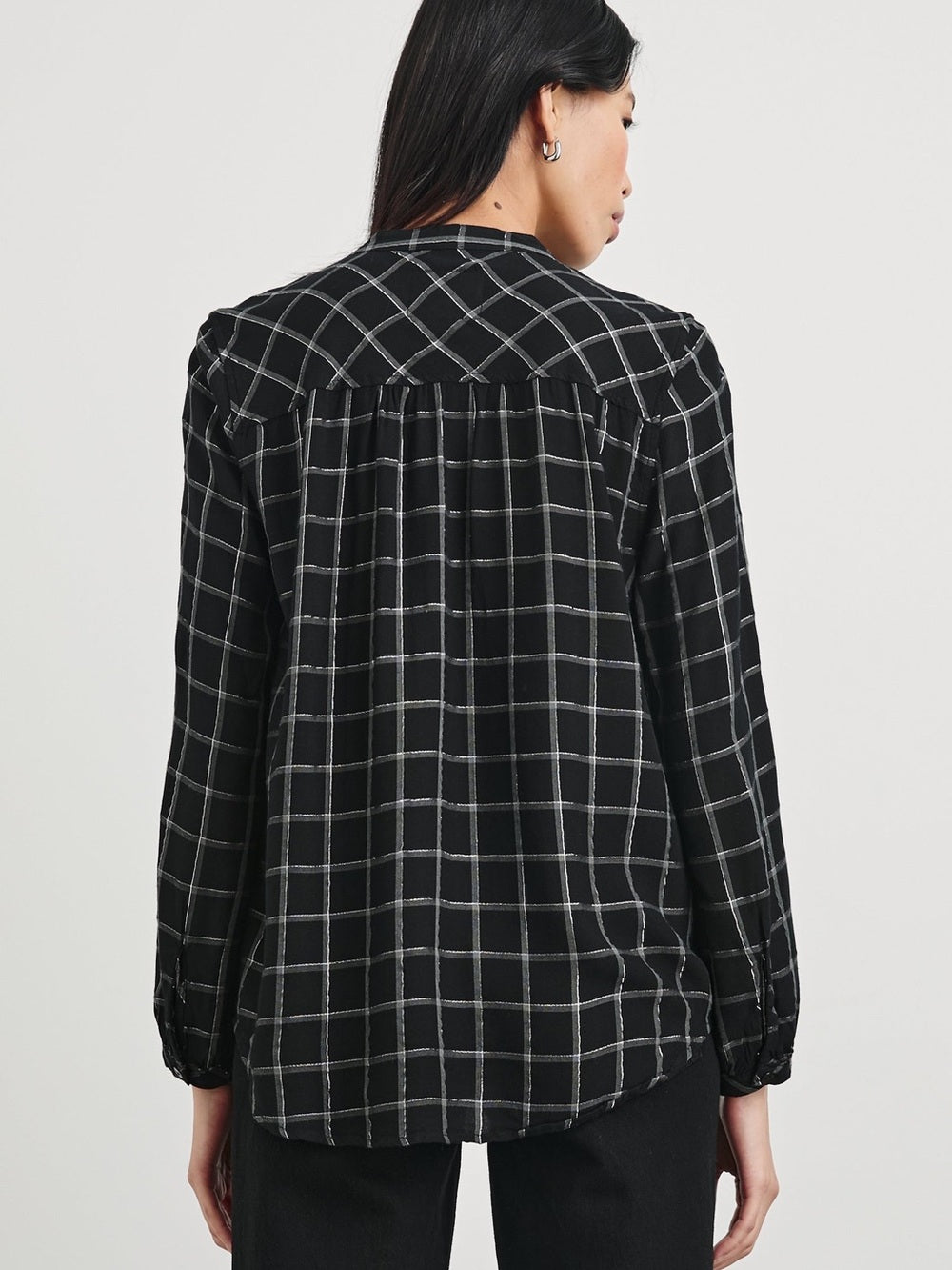 Rails Eloise windowpane plaid button down, size L,