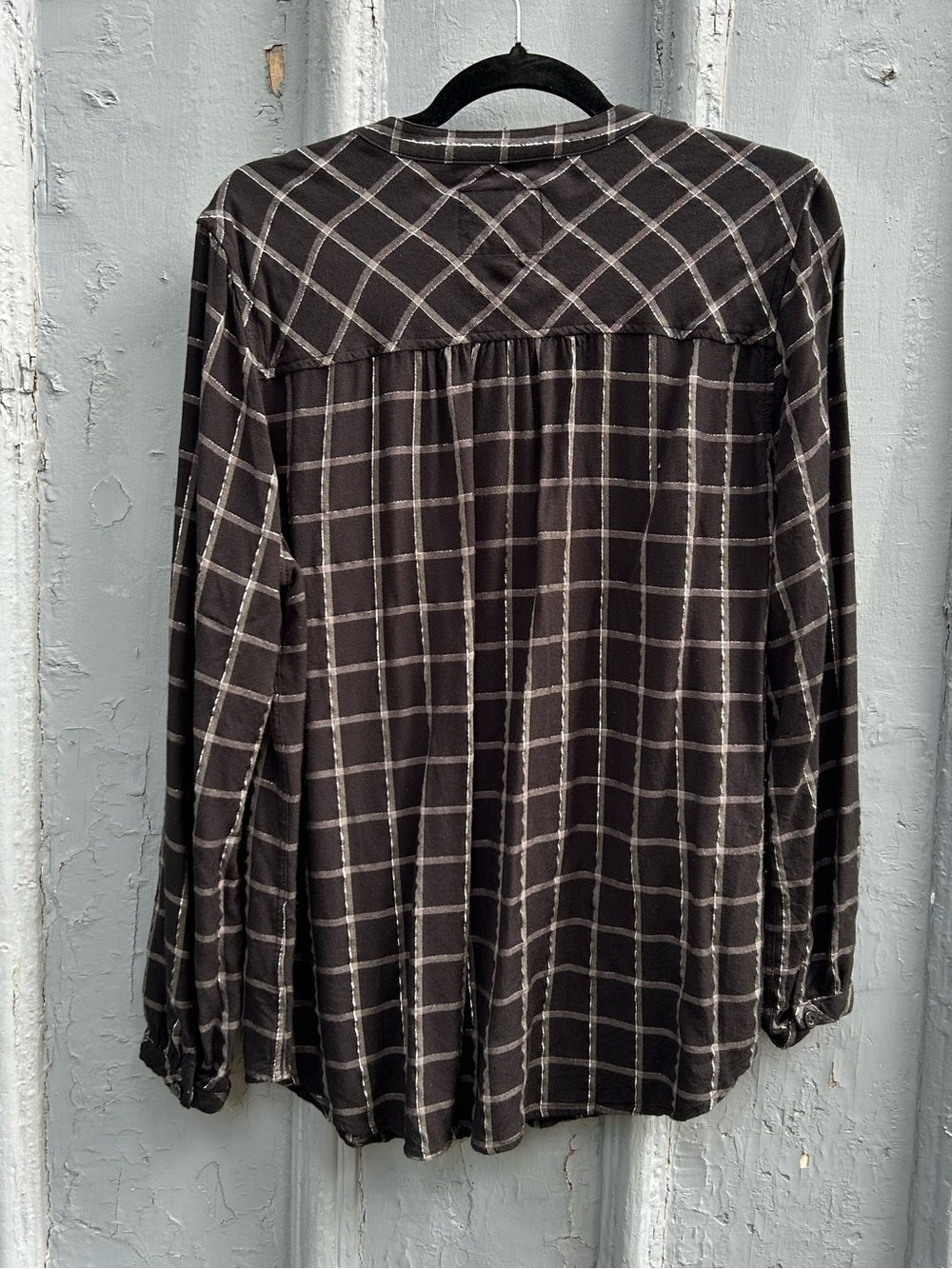 Rails Eloise windowpane plaid button down, size L,