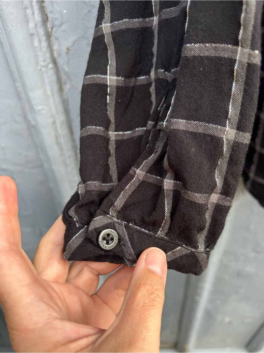 Rails Eloise windowpane plaid button down, size L,