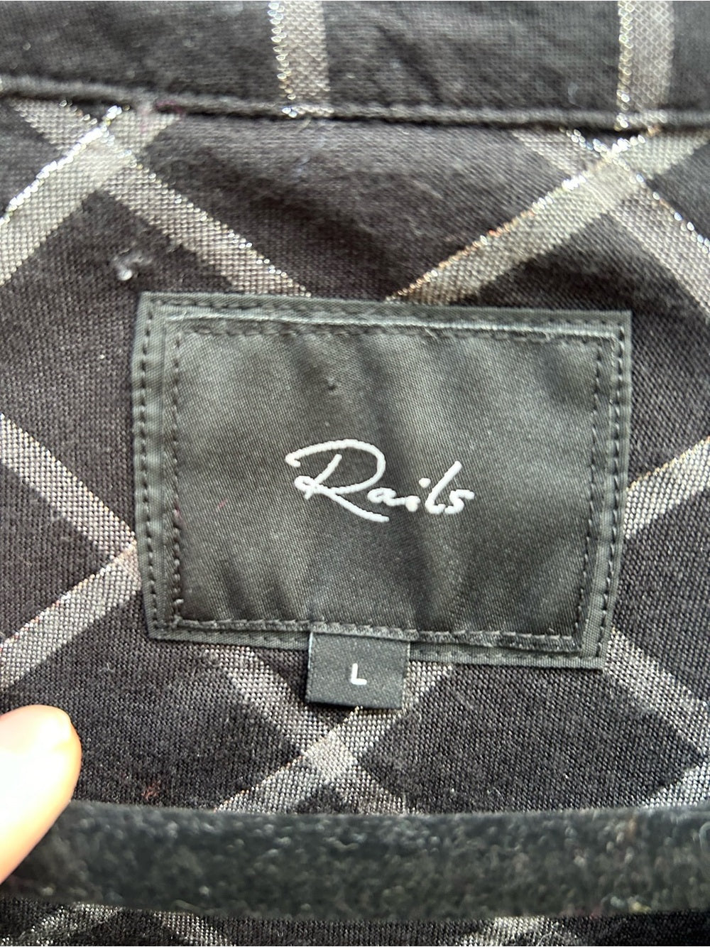 Rails Eloise windowpane plaid button down, size L,