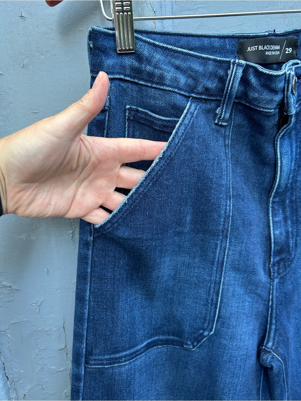 Just Black Denim blue Sailor Pants, size 29