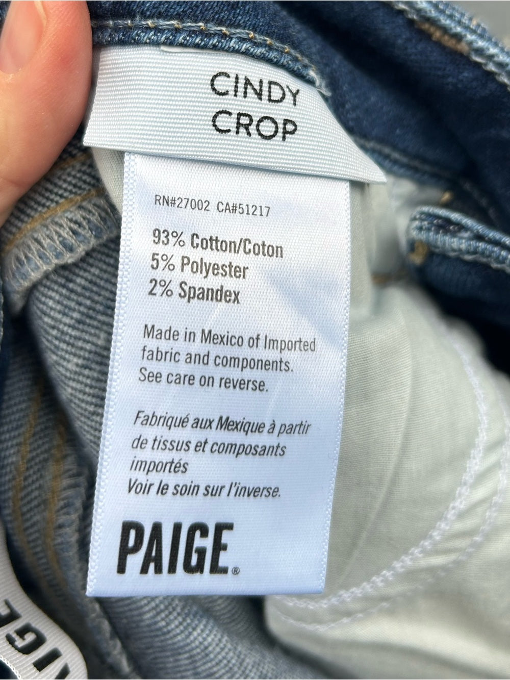 Paige Cindy Crop, size 28