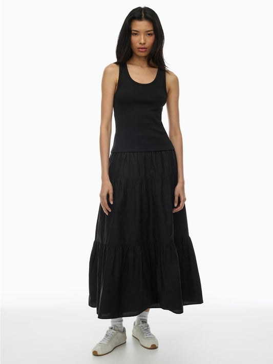 Sunday Best Black Tiered Martine Skirt, size Large