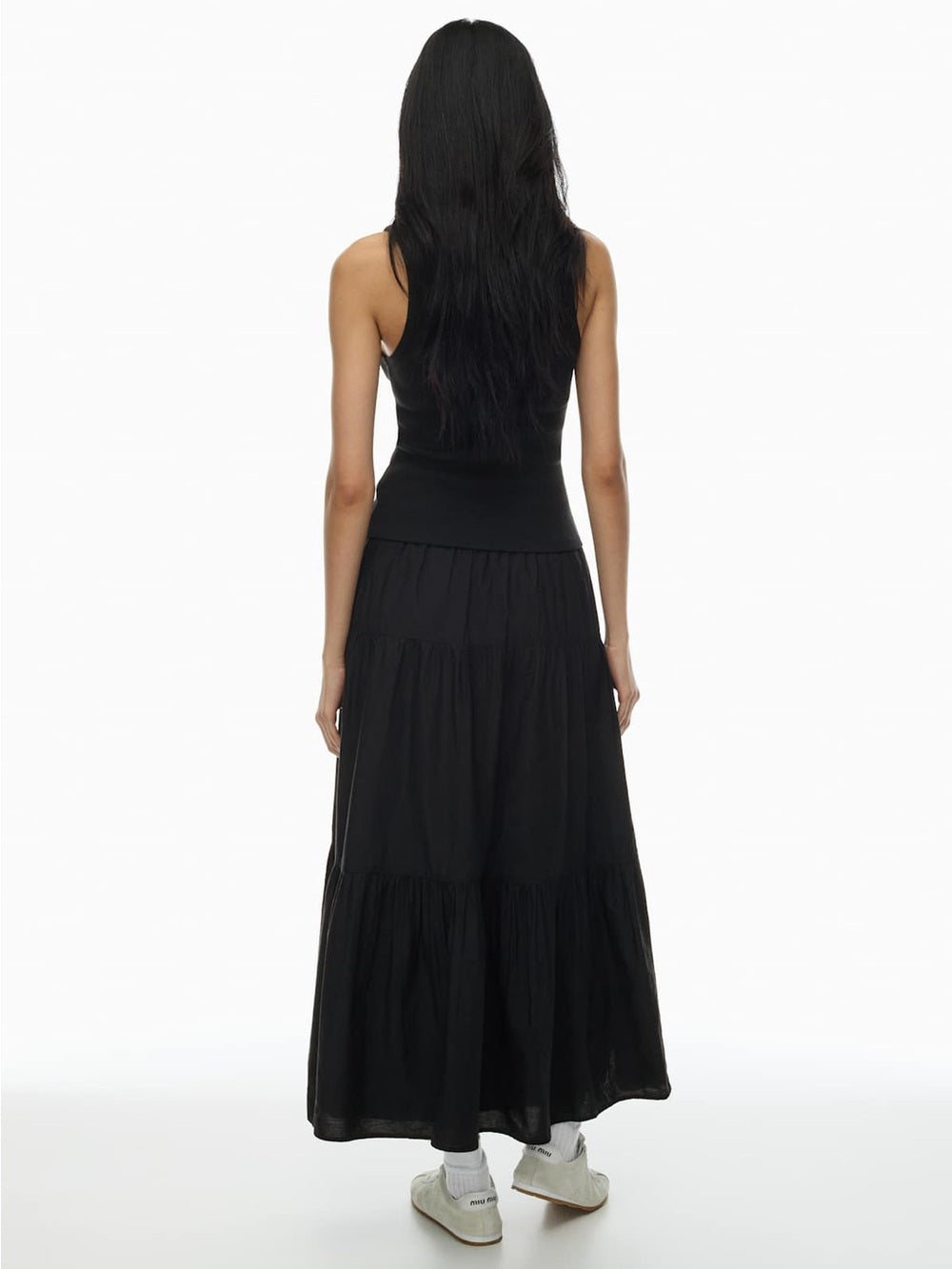 Sunday Best Black Tiered Martine Skirt, size Large