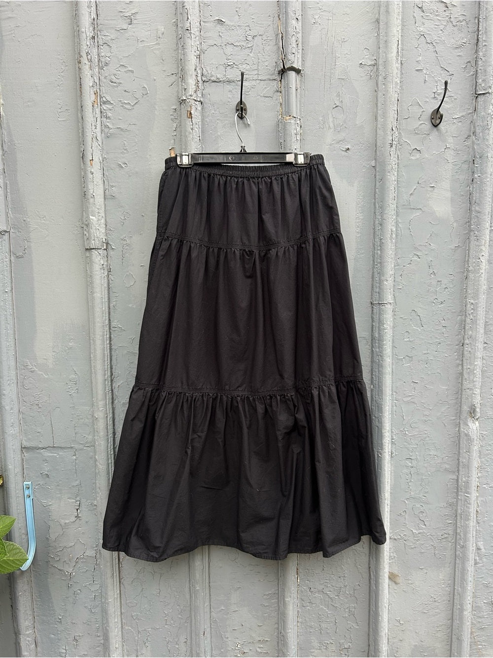 Sunday Best Black Tiered Martine Skirt, size Large