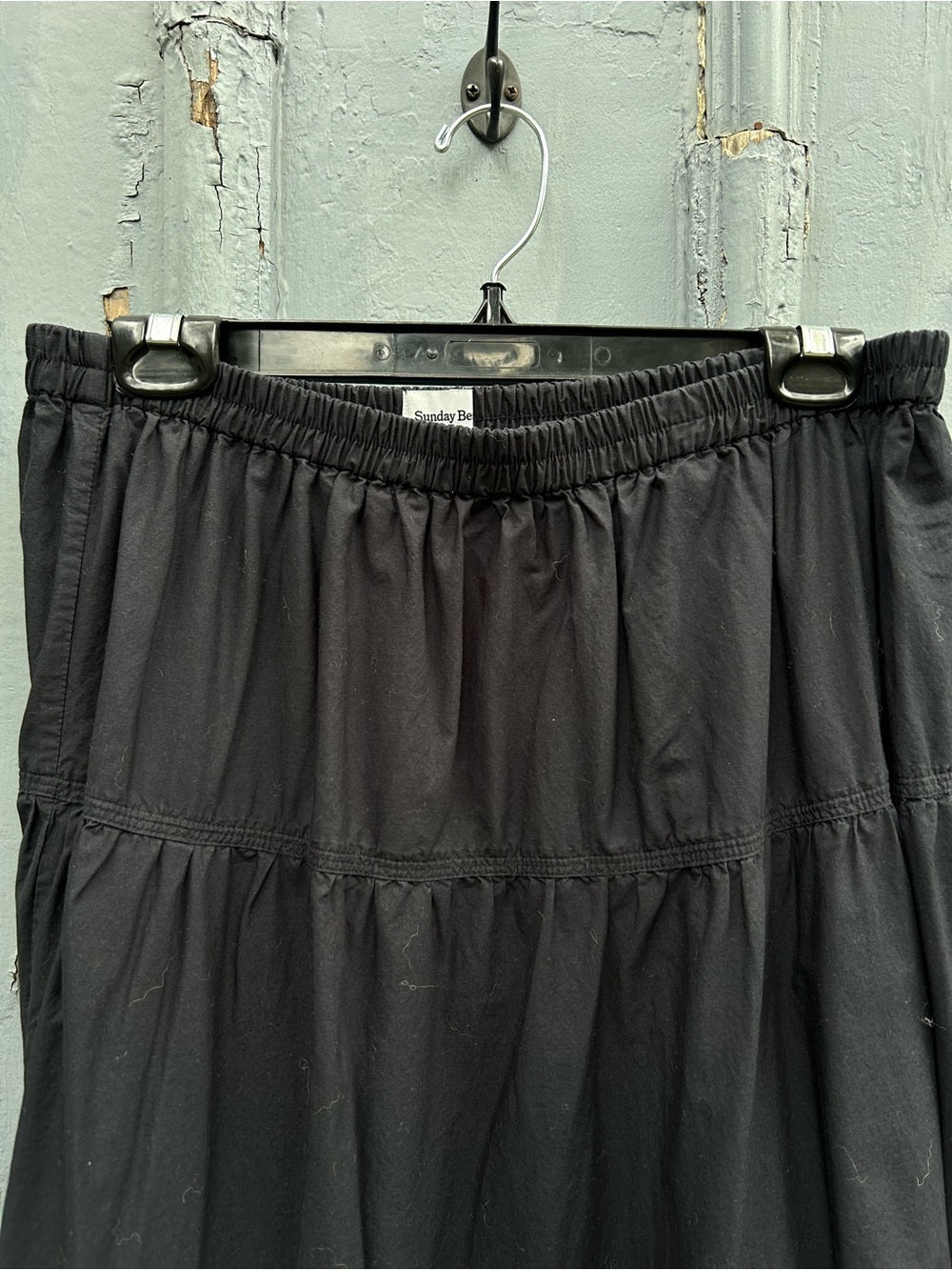Sunday Best Black Tiered Martine Skirt, size Large