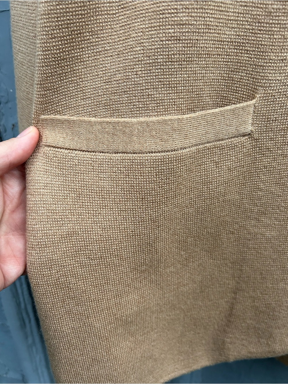 J Crew Camel Merino Cotton Sophie Sweater Blazer, size XS
