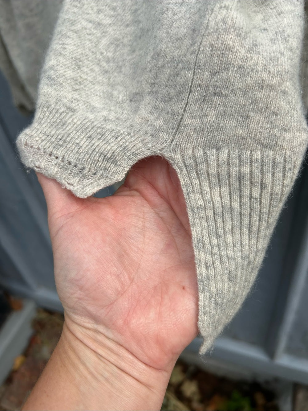 Pas de Calais Wool Cashmere Destroyed Sweater, size 38 (Small, but oversized)