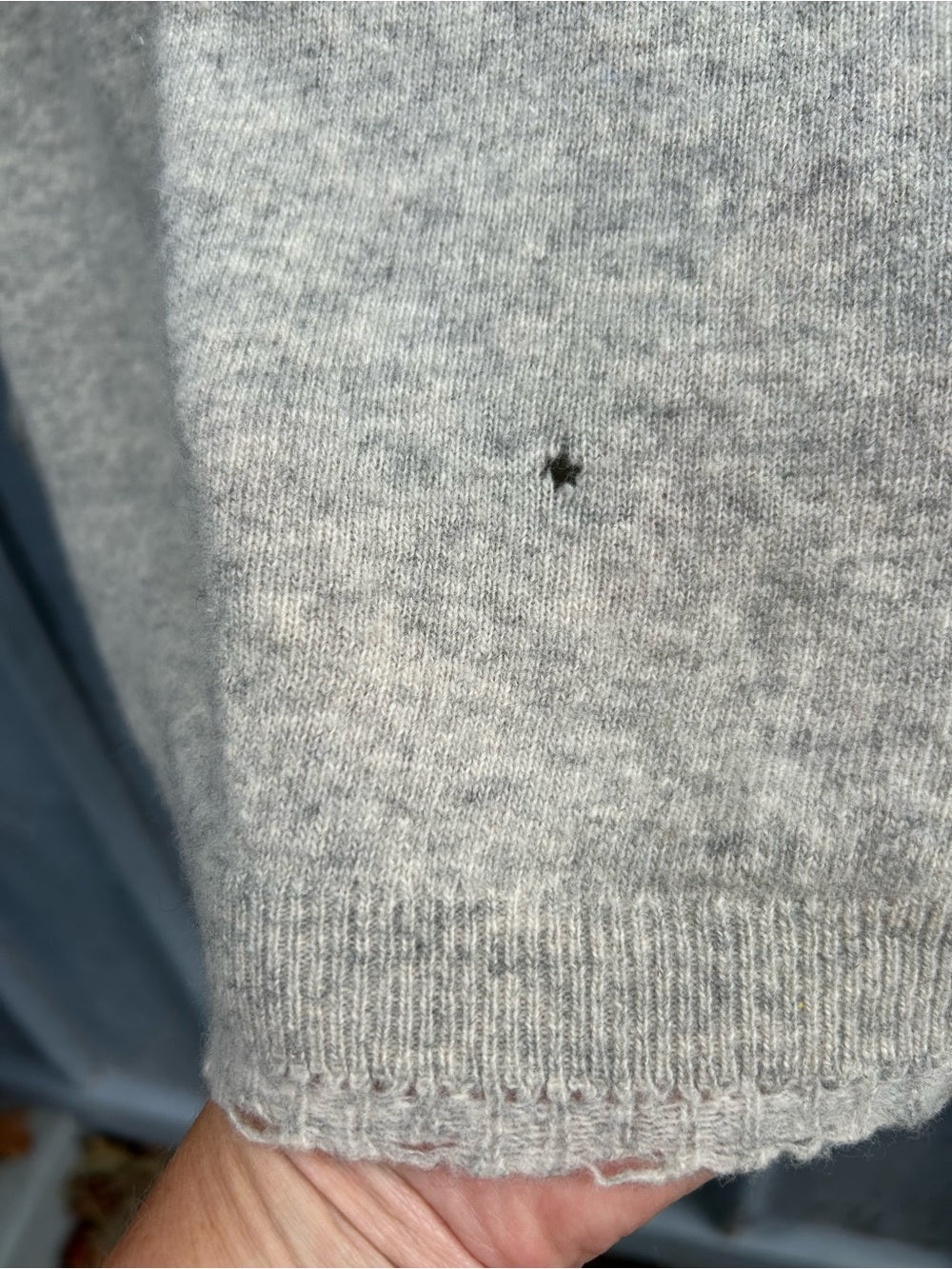 Pas de Calais Wool Cashmere Destroyed Sweater, size 38 (Small, but oversized)
