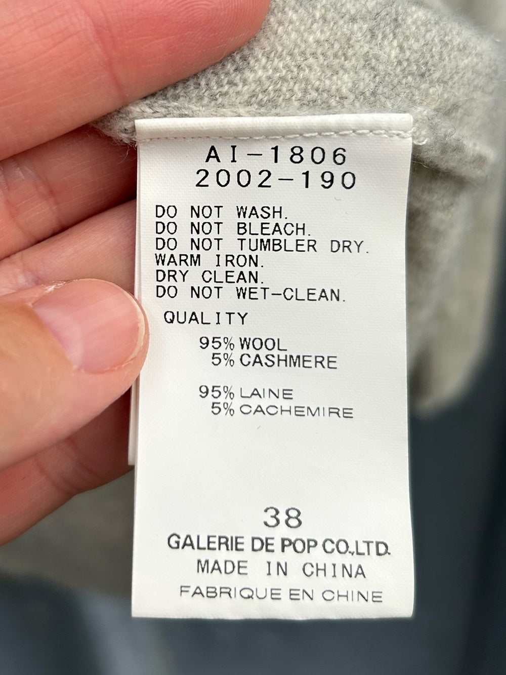 Pas de Calais Wool Cashmere Destroyed Sweater, size 38 (Small, but oversized)