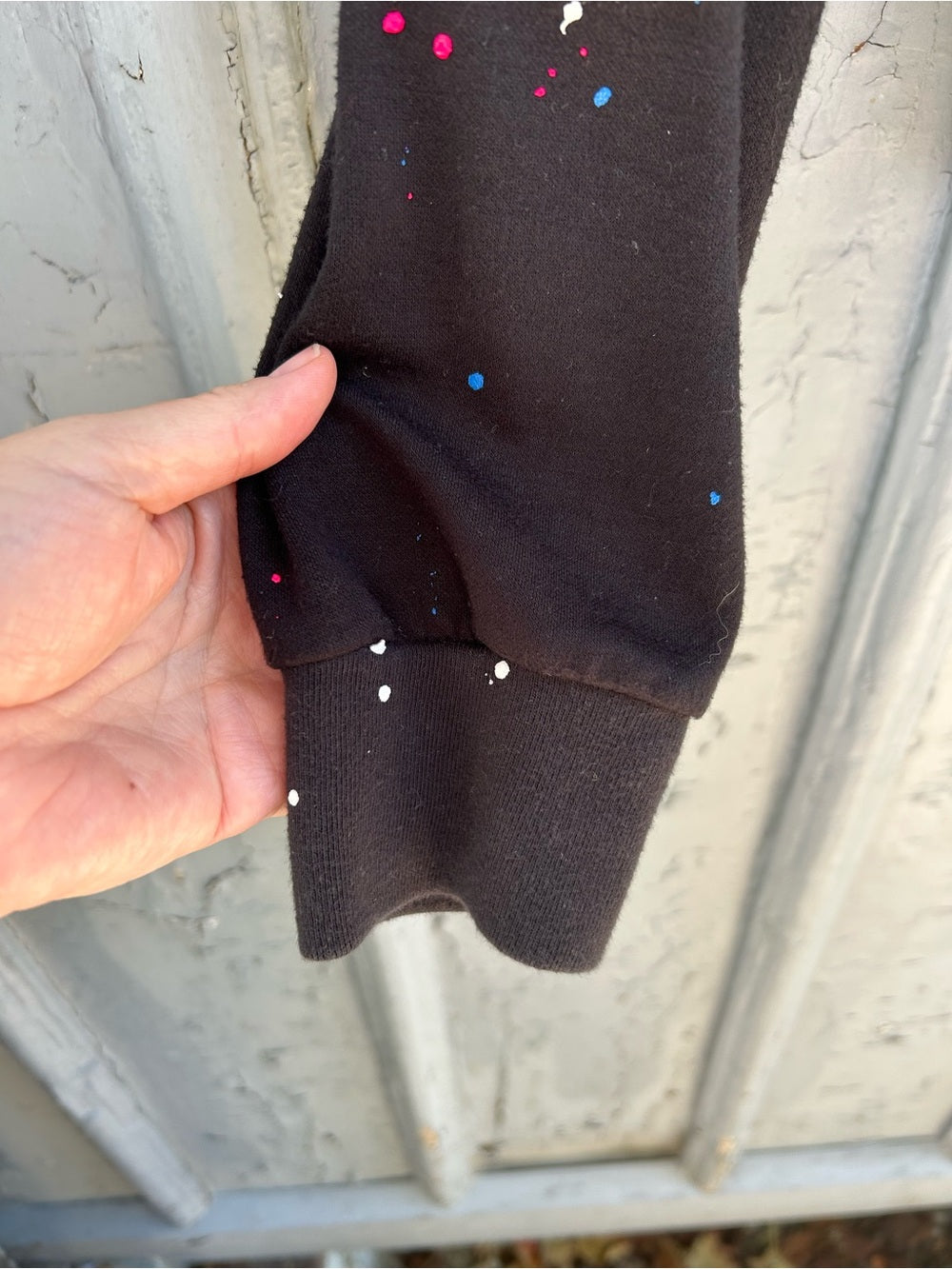 Michael Lauren Black Speckled Sweatsuit, size L