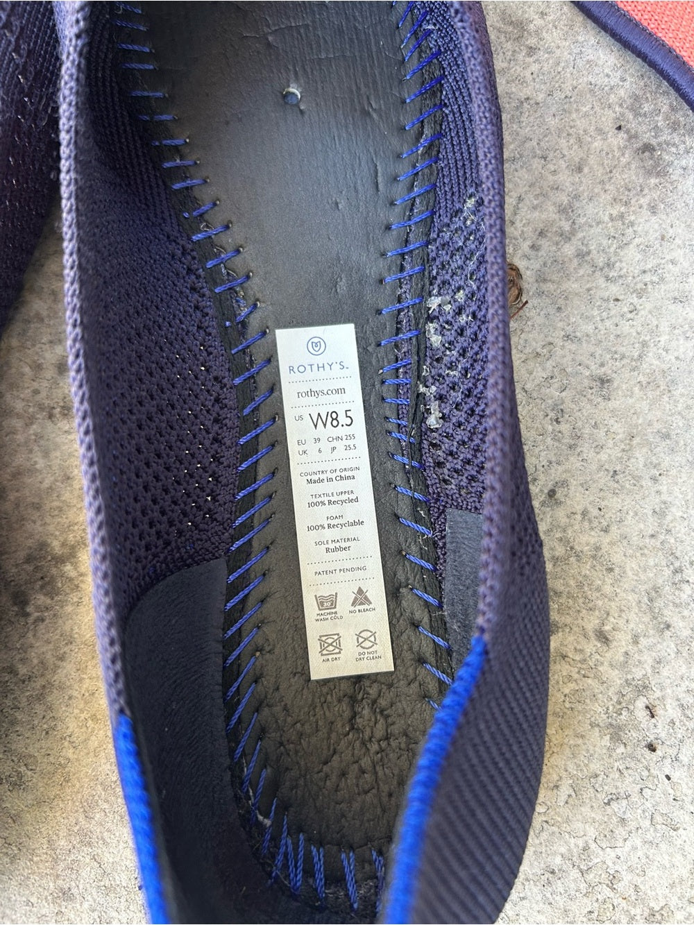 Rothy’s Maritime Blue Ballet Flats, size 8.5