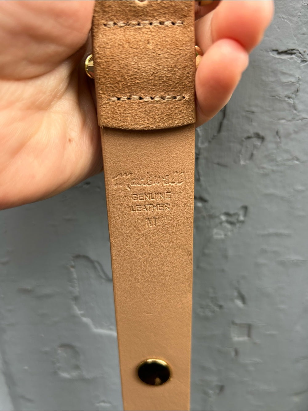 Madewell gold studded belt, size M