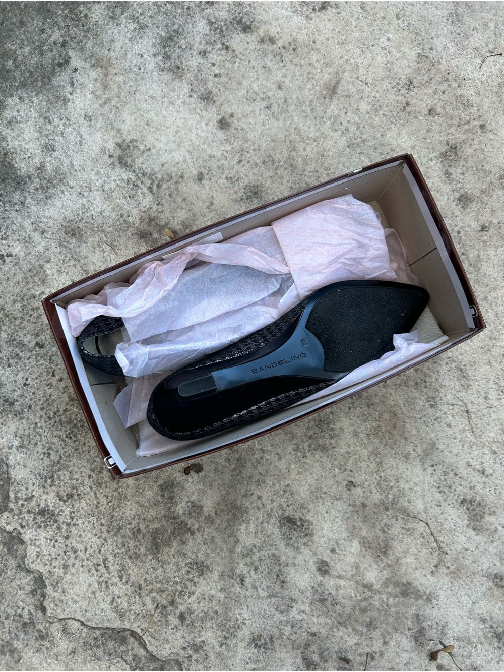 Bandolino Herringbone metallic point flats, size 8