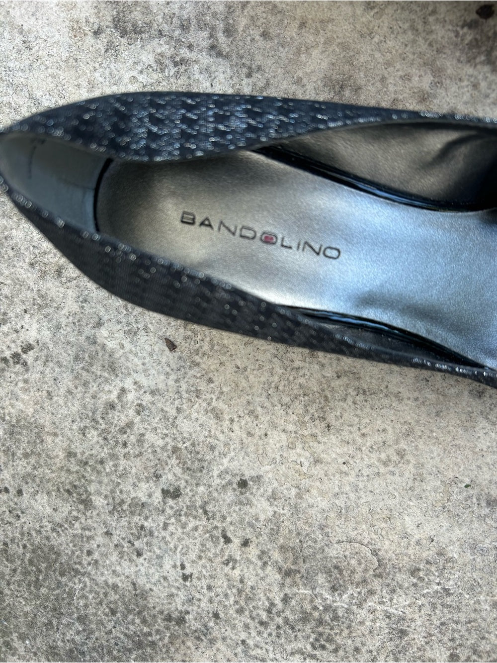Bandolino Herringbone metallic point flats, size 8