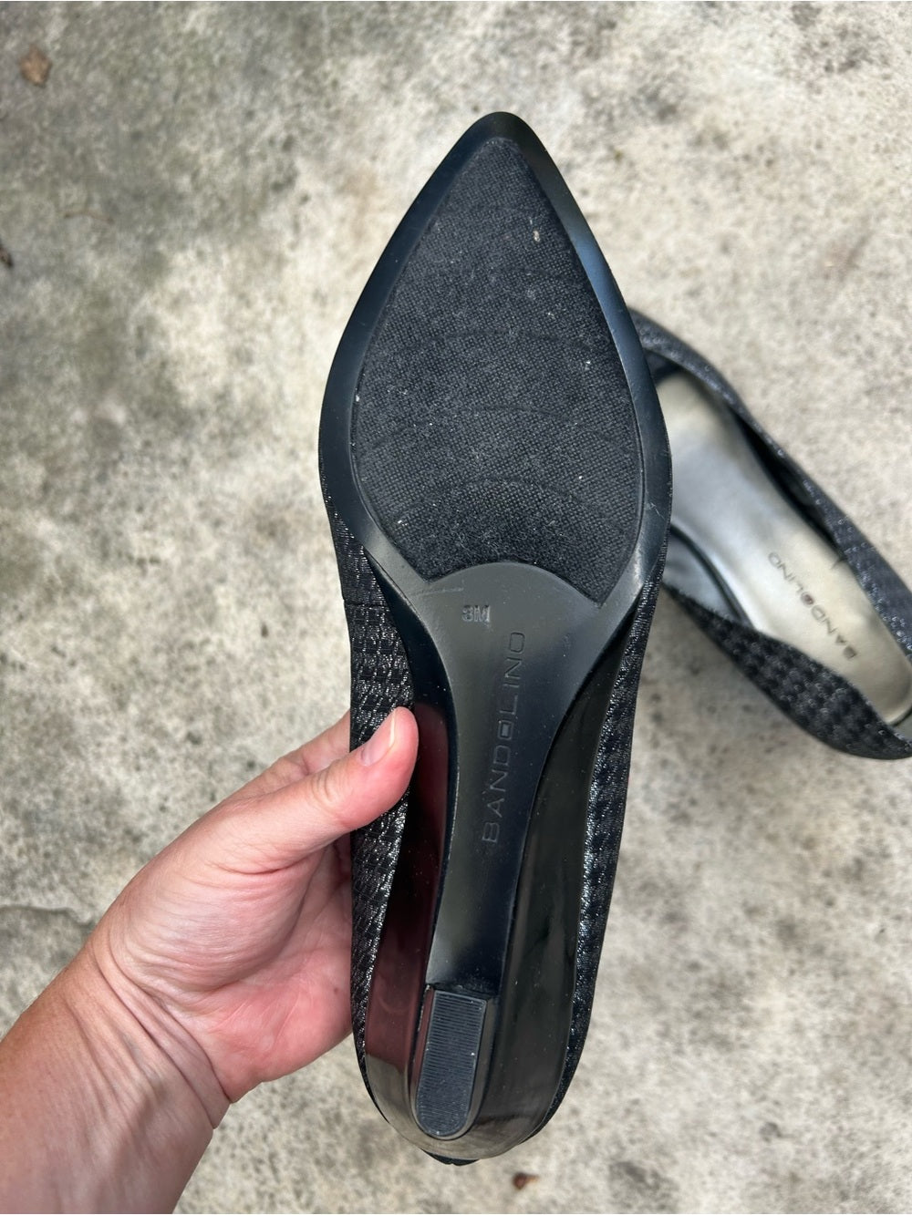 Bandolino Herringbone metallic point flats, size 8