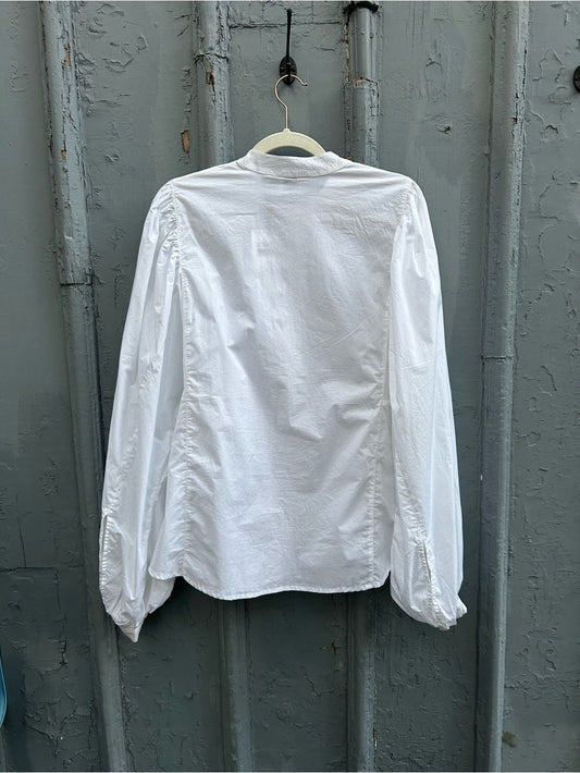 OU white balloon sleeve blouse, BNWT, size Small