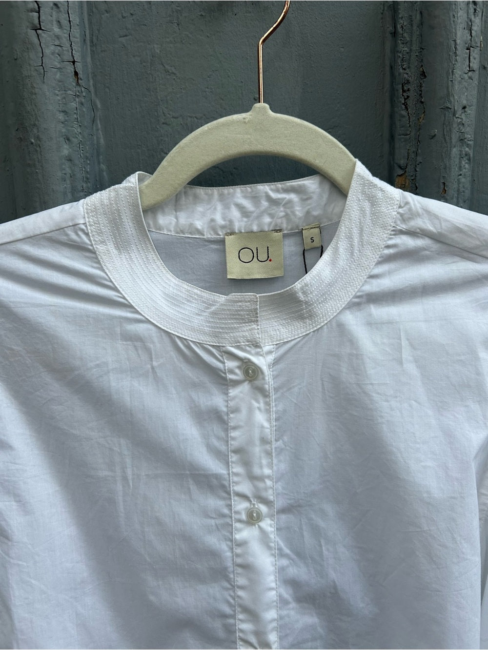 OU white balloon sleeve blouse, BNWT, size Small