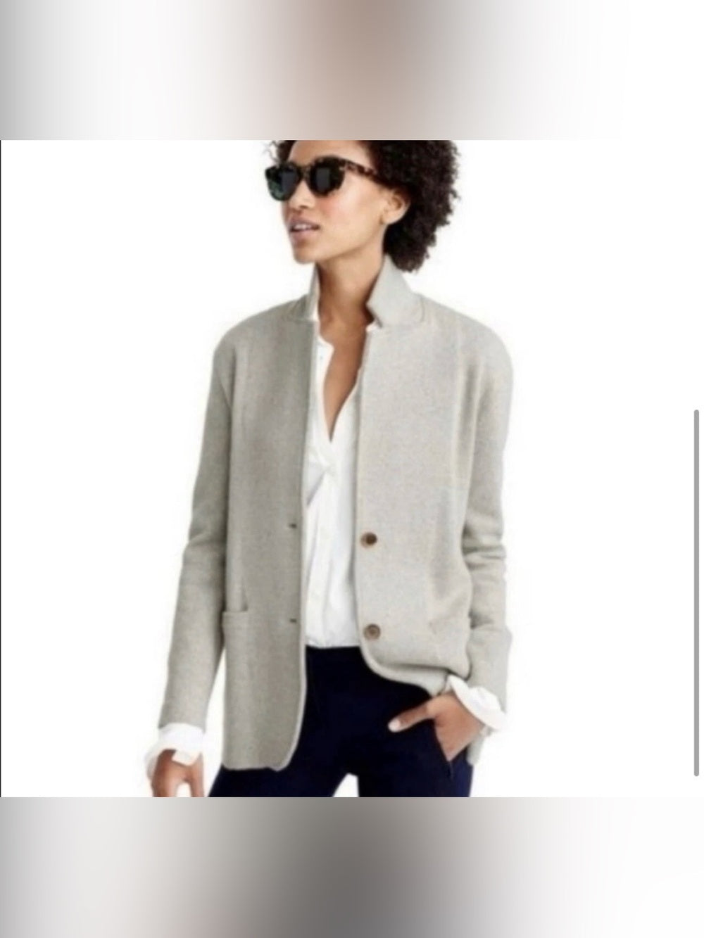 J Crew Grey Cotton Sweater Blazer, size XS