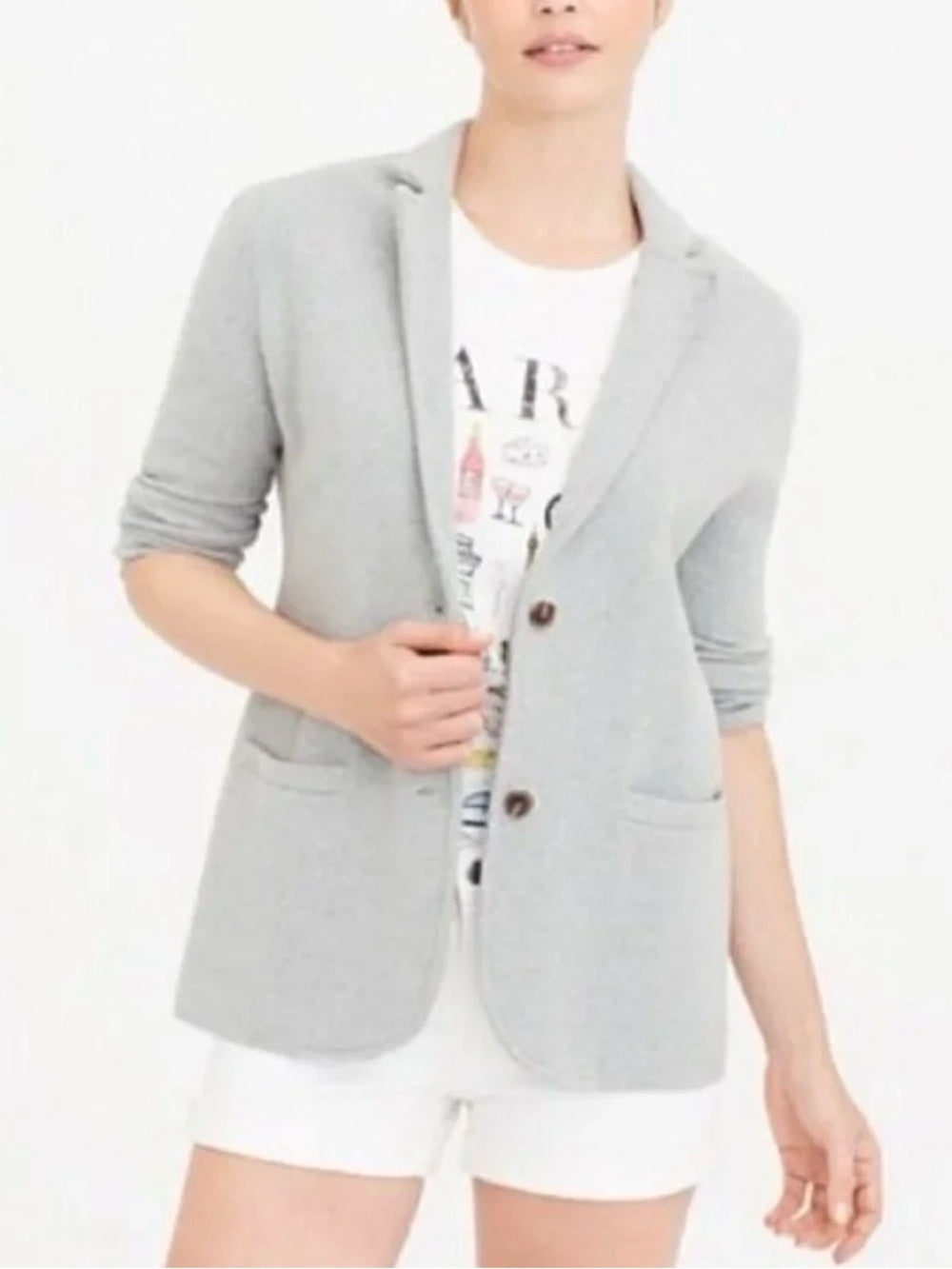 J Crew Grey Cotton Sweater Blazer, size XS