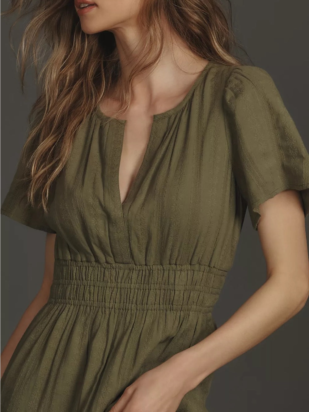 By Anthropologie Moss Sommerset tiered dress, size L