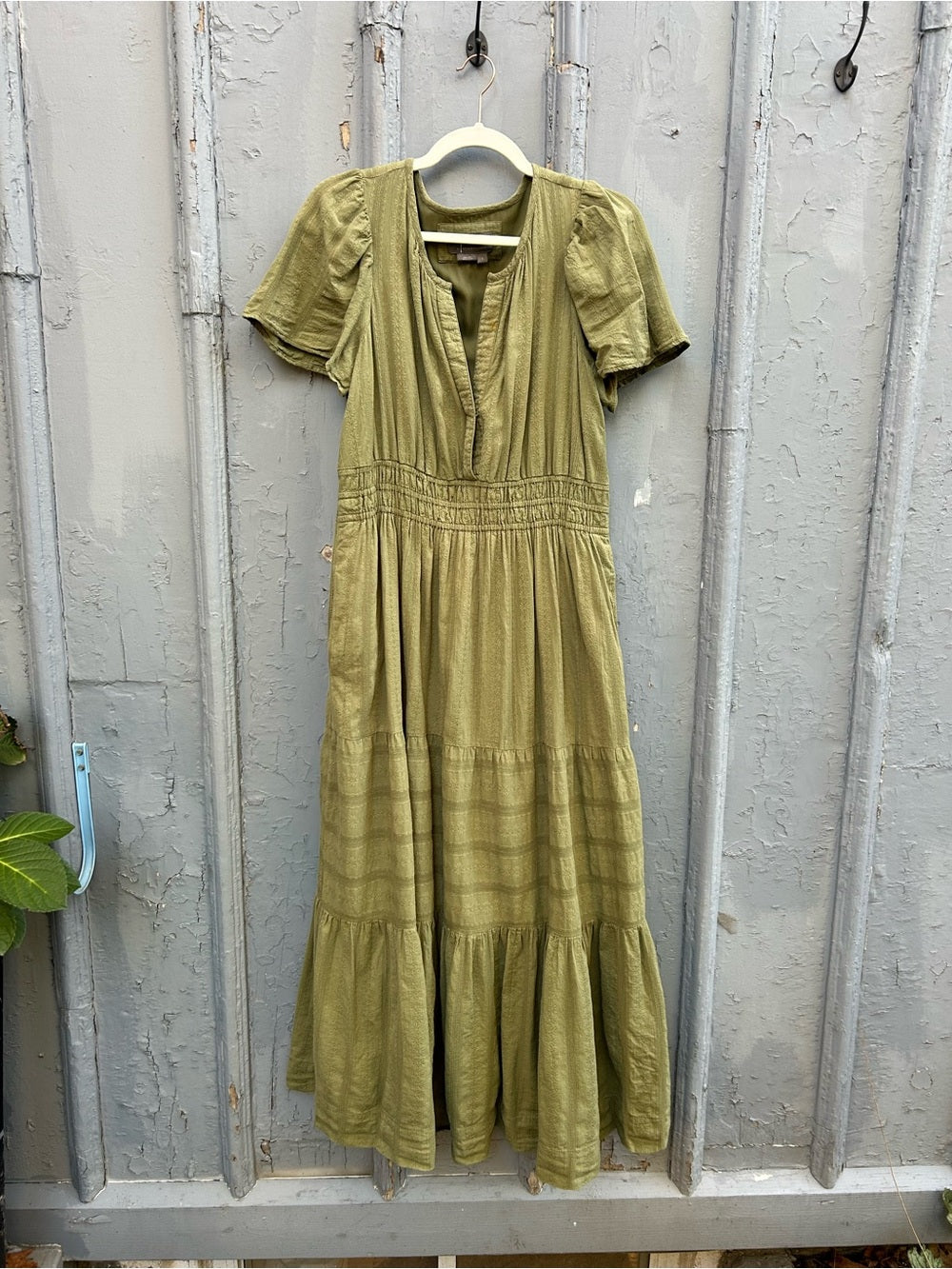 By Anthropologie Moss Sommerset tiered dress, size L