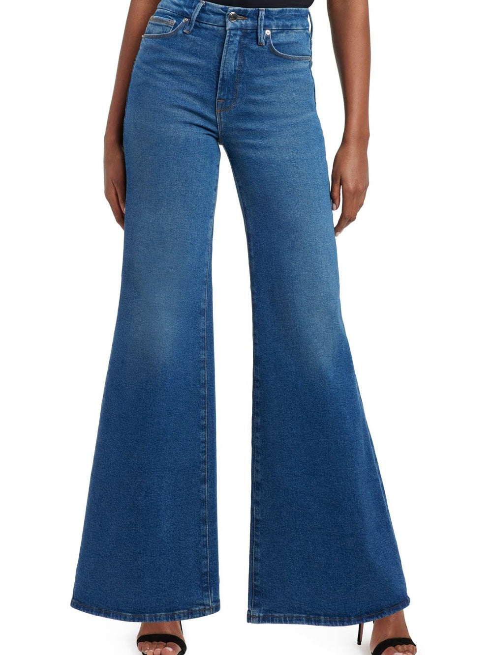 Good American Good Waist Palazzo Jeans, size 16