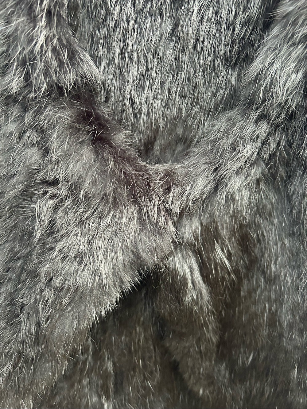 Black Rabbit Fur Vest, One Size