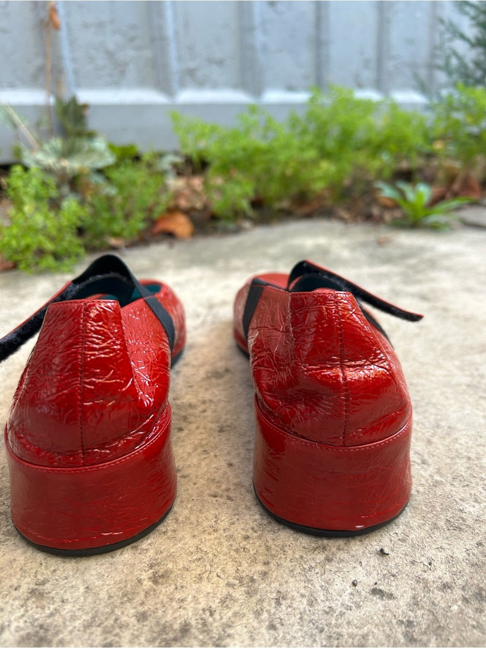 Thierry Raboutin Red Patent crinkled Mary Jane’s, size 38.5