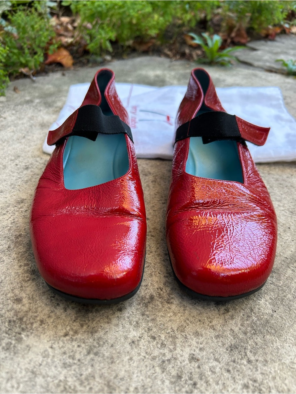 Thierry Raboutin Red Patent crinkled Mary Jane’s, size 38.5