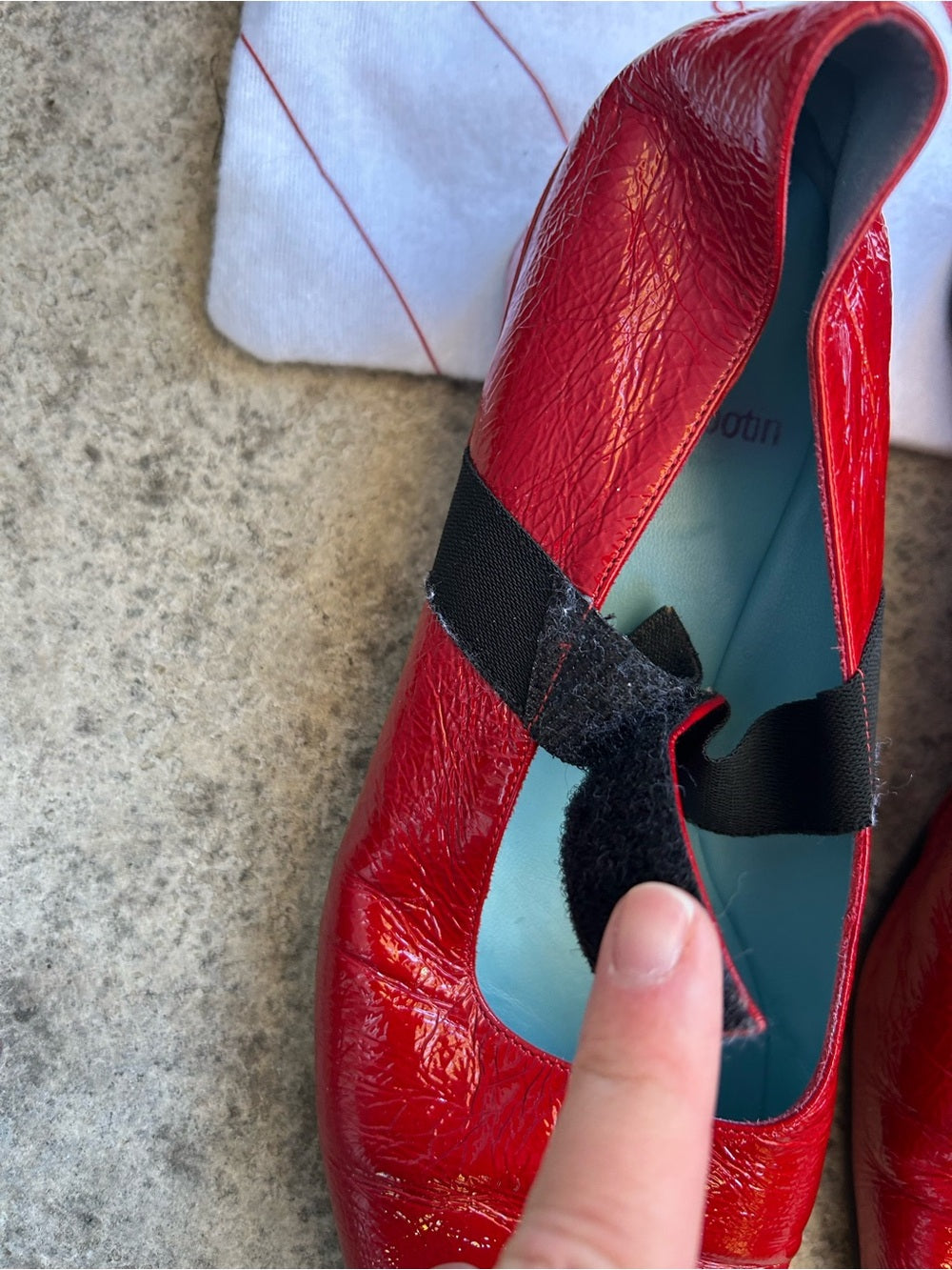 Thierry Raboutin Red Patent crinkled Mary Jane’s, size 38.5