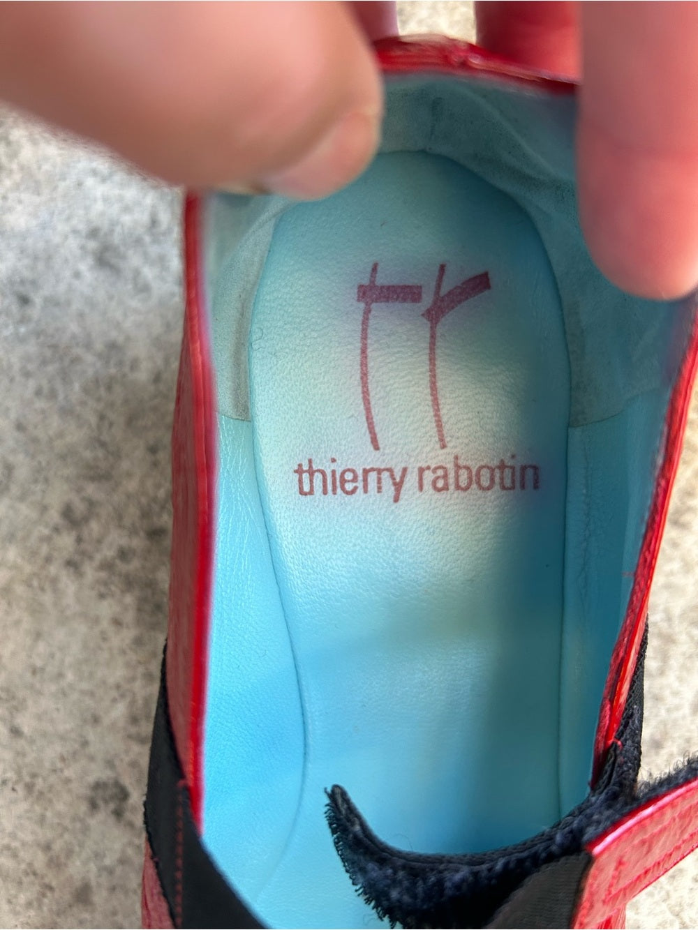 Thierry Raboutin Red Patent crinkled Mary Jane’s, size 38.5