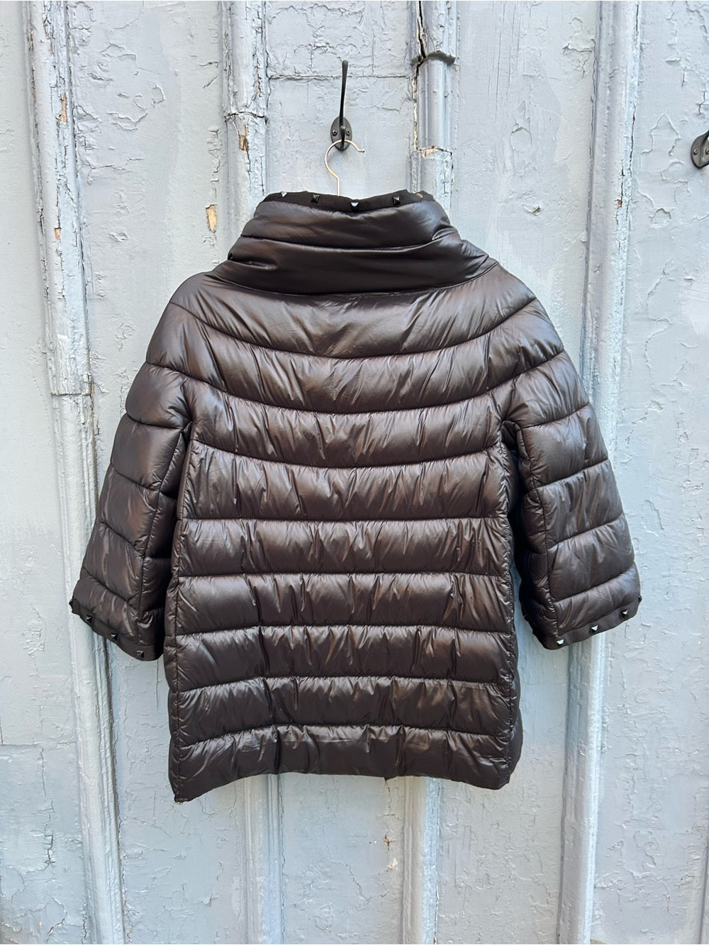 Black Stud detail Down Puffer, Small
