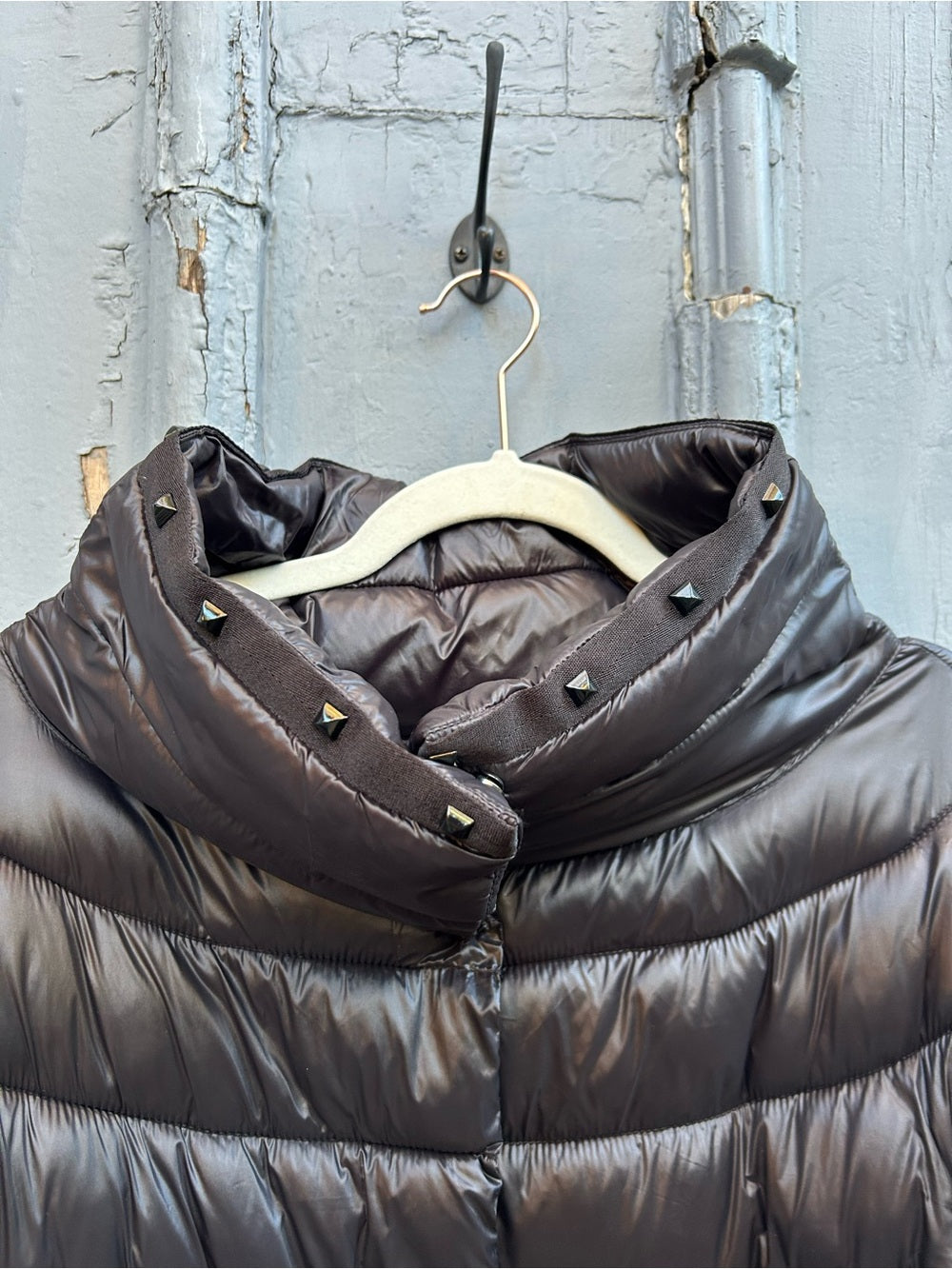 Black Stud detail Down Puffer, Small