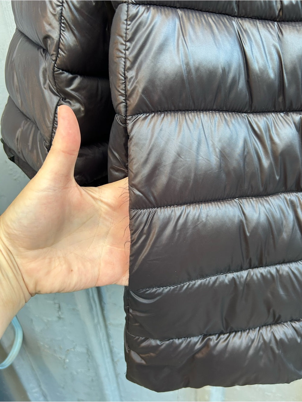 Black Stud detail Down Puffer, Small