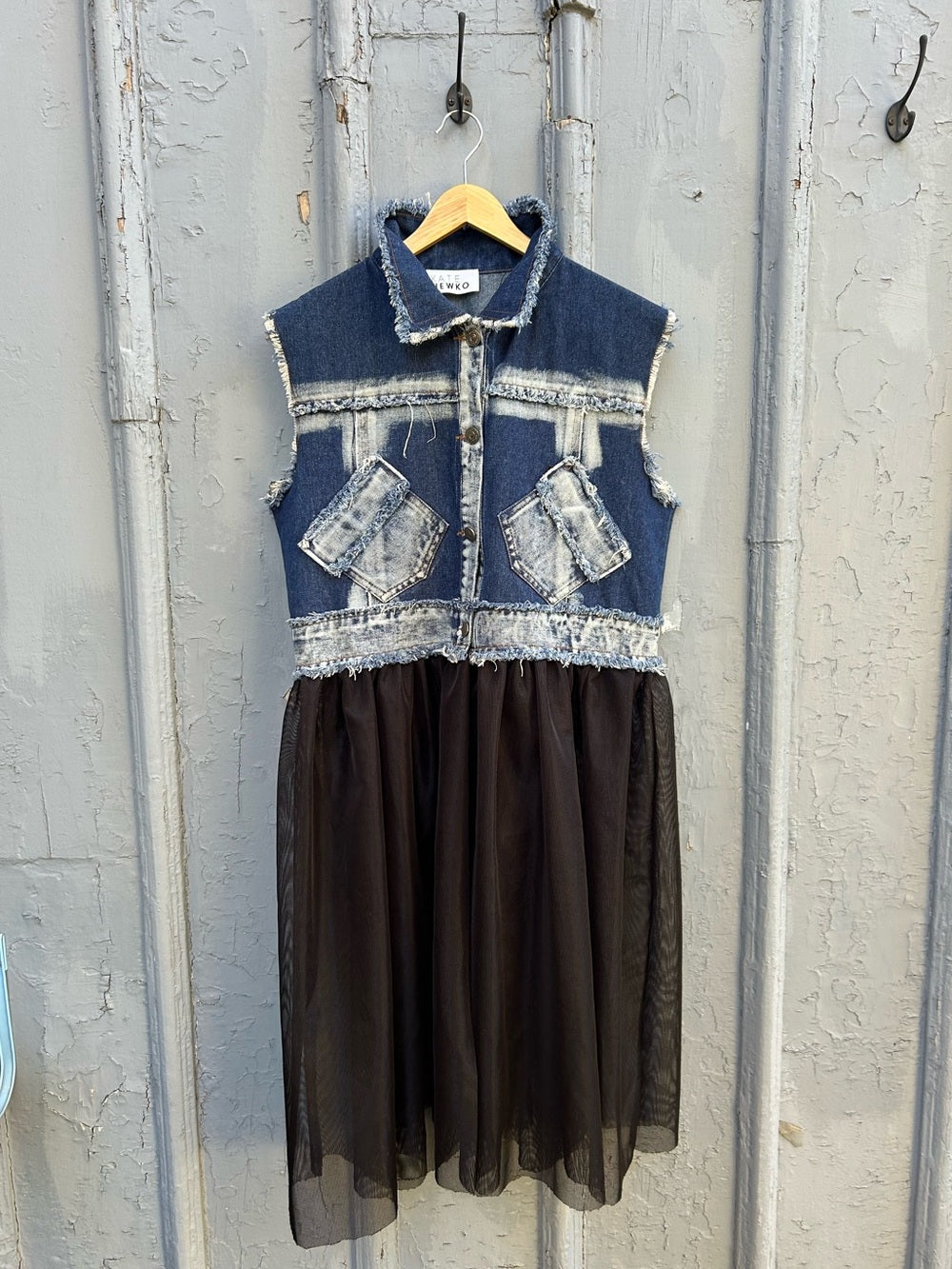 Kate Hewko Denim Tulle Dress, Approx S/M