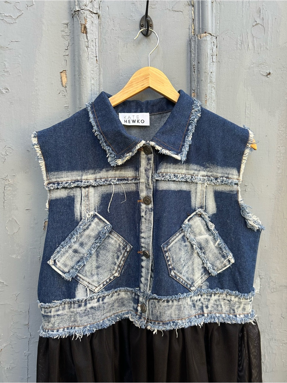 Kate Hewko Denim Tulle Dress, Approx S/M