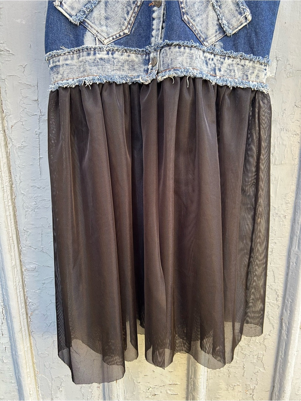 Kate Hewko Denim Tulle Dress, Approx S/M